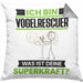 Vogelrescuer Kissen mit Füllung 40x40 Geschenk für Vogelrescuer Geburtstag Lustiger Spruch Was Ist Deine Superkraft (Grau) Grau Trendation