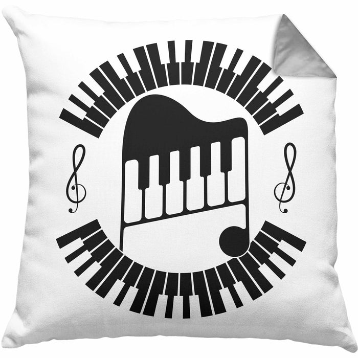 Piano-Spieler Kissen mit Füllung 40x40 Geschenk Klavier Geschenkidee Flügel Musiker Klavier Klavier-Spieler (Grau) Grau Trendation
