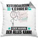 Kiteboarding-Lehrer Kissen mit Füllung 40x40 Geschenk für Kiteboarding-Lehrer Der Mann Der Alles Kann Geschenkidee zum Geburtstag (Grau) Grau Trendation