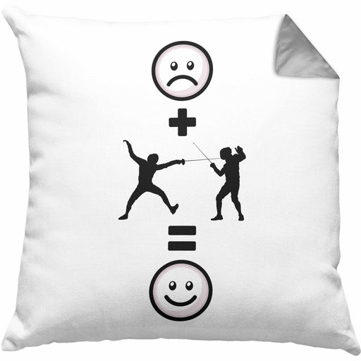 Fechten Kissen mit Füllung 40x40 Geschenk für Fechter :( + fechten = :) Lustige Geschenkidee Geburtstag (Grau) Grau Trendation
