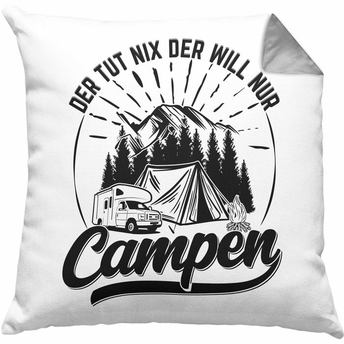kissen camping Campen Kissen mit Füllung 40x40 Geschenk Kissen mit Füllung 40x40 Camper Geschenkidee Spruch Der Tut Nix Der Will Nur Campen Camping — TrendationStore
