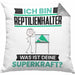 Reptilienhalter Kissen mit Füllung 40x40 Geschenk für Reptilienhalter Geburtstag Lustiger Spruch Was Ist Deine Superkraft (Grau) Grau Trendation