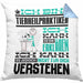 Tierheilpraktiker Geschenk Kaffee-Kissen mit Füllung 40x40 Geschenkidee für Tierheilpraktiker Ich Bin Tierheilpraktiker Ich Kann Es Dir Erklären Jedoch Nicht Für Dich Verstehen Spruch Lustig (Grau) Blau Trendation