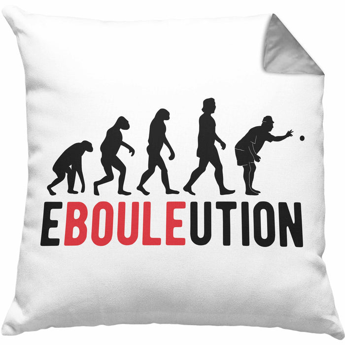 Boule Kissen mit Füllung 40x40 Geschenk Ebouleution Pétanque Boule-Spieler Geschenkidee Spruch (Grau) Grau Trendation