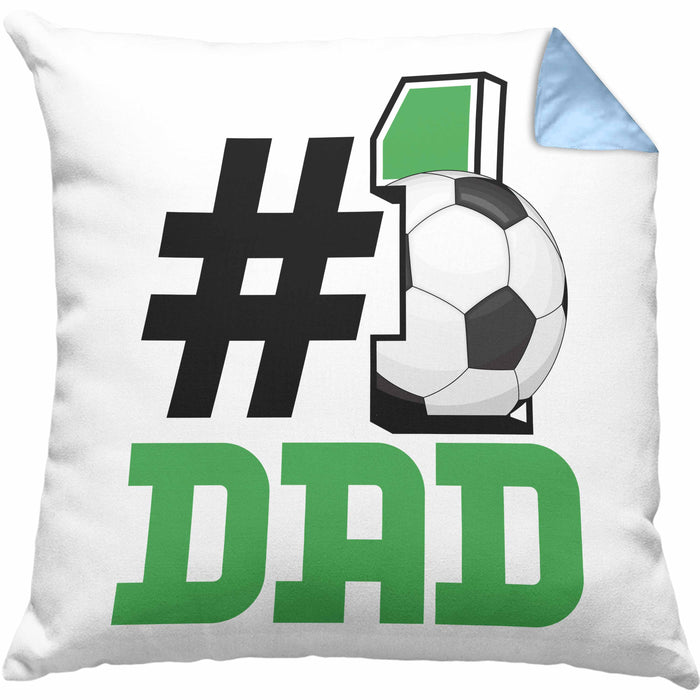 Fußball-Trainer Fußballer Nummer 1 Dad Vater Kissen mit Füllung 40x40 Geschenk Fußball Papa Geschenkidee Bester Papa Der Welt Vatertag Lustige Geschenkidee (Grau) Blau Trendation