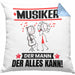 Musiker Kissen mit Füllung 40x40 Geschenk für Musiker Der Mann Der Alles Kann Geschenkidee zum Geburtstag (Grau) Blau Trendation
