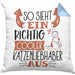 Katzenliebhaber Kissen mit Füllung 40x40 So Sieht Ein Richtig Cooler Katzenliebhaber Aus Geschenk Lustiger Spruch Geschenkidee (Grau) Blau Trendation