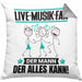 Live-Musik-Fan Kissen mit Füllung 40x40 Geschenk für Live-Musik-Fan Der Mann Der Alles Kann Geschenkidee zum Geburtstag (Grau) Grau Trendation