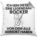 Rocker Geschenk Kissen mit Füllung 40x40 Lustige Geschenkidee Geburtstag für Rocker Ich Bin Dieser Legendäre Rocker Von Dem Alle Geredet Haben (Grau) Grau Trendation