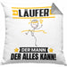 Läufer Kissen mit Füllung 40x40 Geschenk für Läufer Der Mann Der Alles Kann Geschenkidee zum Geburtstag (Grau) Grau Trendation