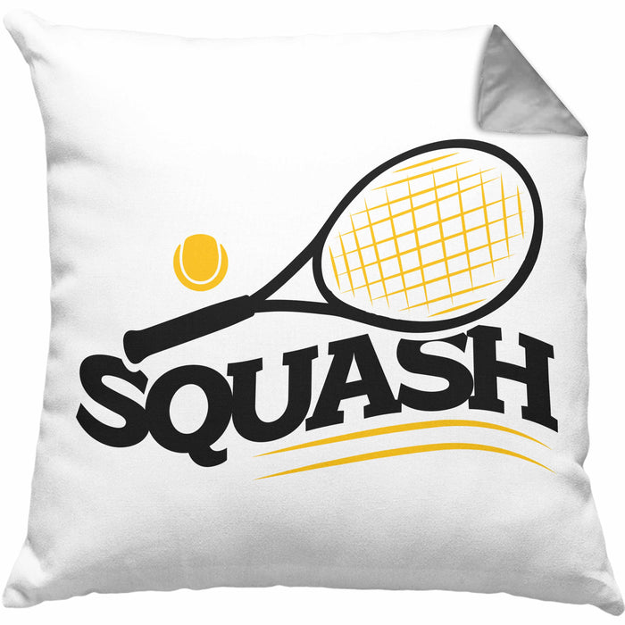 Lustige Squash-Kissen mit Füllung 40x40 Geschenk für Squash-Spieler (Grau) Grau Trendation
