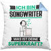 Songwriter Kissen mit Füllung 40x40 Geschenk für Songwriter Geburtstag Lustiger Spruch Was Ist Deine Superkraft (Grau) Blau Trendation
