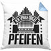 Orgel Kissen mit Füllung 40x40 Geschenkidee für Orgelspieler Geschenk Lustiger Spruch Nur Pfeifen (Grau) Blau Trendation