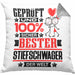 Stiefschwager Geschenk Lustiger Spruch für Stiefschwager Geschenkidee Bester Stiefschwager Der WeltKissen mit Füllung 40x40 (Grau) Grau Trendation