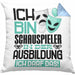 Schauspieler Ausbildung Kissen mit Füllung 40x40 Geschenk Ich Bin Schauspieler In Der Ausbildung Ich Darf Das Geschenkidee Spruch (Grau) Blau Trendation
