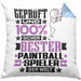 Paintballspieler Geschenk Lustiger Spruch für Paintballspieler Geschenkidee Bester Paintballspieler Der WeltKissen mit Füllung 40x40 (Grau) Blau Trendation