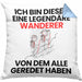 Wandern Geschenk Kissen mit Füllung 40x40 Lustige Geschenkidee Geburtstag für Wandern Ich Bin Dieser Legendäre Wandern Von Dem Alle Geredet Haben (Grau) Blau Trendation