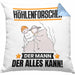 Höhlenforscher Kissen mit Füllung 40x40 Geschenk für Höhlenforscher Der Mann Der Alles Kann Geschenkidee zum Geburtstag (Grau) Blau Trendation
