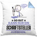 Schriftsteller Geschenk Kissen mit Füllung 40x40 So Gut Kann Nur Ein Schriftsteller Aussehen Geschenkidee (Grau) Blau Trendation
