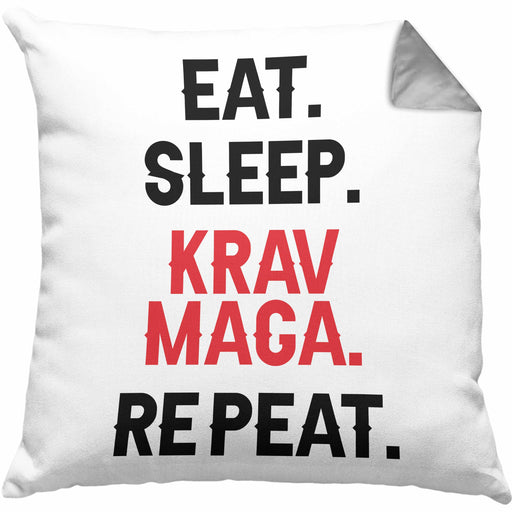 Krav Maga Kissen mit Füllung 40x40 Geschenk Kampfsportler Geschenkidee Selbstverteidigung (Grau) Grau Trendation
