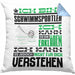 Schwimmsportler Geschenk Kaffee-Kissen mit Füllung 40x40 Geschenkidee für Schwimmsportler Ich Bin Schwimmsportler Ich Kann Es Dir Erklären Jedoch Nicht Für Dich Verstehen Spruch Lustig (Grau) Blau Trendation