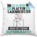 Plattenladenbesitzer Kissen mit Füllung 40x40 Geschenk für Plattenladenbesitzer Geburtstag Lustiger Spruch Was Ist Deine Superkraft (Grau) Blau Trendation
