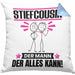Stiefcousin Kissen mit Füllung 40x40 Geschenk für Stiefcousin Der Mann Der Alles Kann Geschenkidee zum Geburtstag (Grau) Blau Trendation