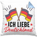 Ich Liebe Deutschland Kissen mit Füllung 40x40 Geschenk Geschenkidee Flagge (Grau) Blau Trendation