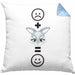 Kaninchen Kissen mit Füllung 40x40 Geschenk für Kaninchen Kanickel Hasen Besitzer Lustige Geschenkidee :( + Hase = :) Geburtstag (Grau) Blau Trendation