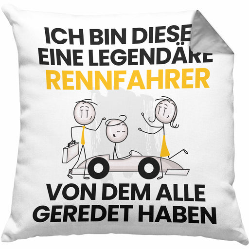 Rennfahrer Geschenk Kissen mit Füllung 40x40 Lustige Geschenkidee Geburtstag für Rennfahrer Ich Bin Dieser Legendäre Rennfahrer Von Dem Alle Geredet Haben (Grau) Grau Trendation