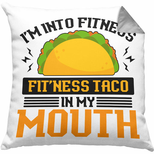 Taco Kissen mit Füllung 40x40 Taco-Liebhaber Geschenkidee für Taco-Fans (Grau) Grau Trendation