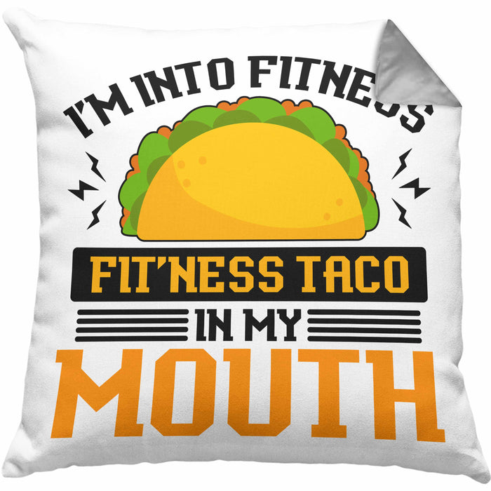 Taco Kissen mit Füllung 40x40 Taco-Liebhaber Geschenkidee für Taco-Fans (Grau) Grau Trendation