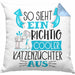 Katzenzüchter Kissen mit Füllung 40x40 So Sieht Ein Richtig Cooler Katzenzüchter Aus Geschenk Lustiger Spruch Geschenkidee (Grau) Blau Trendation