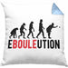 Boule Kissen mit Füllung 40x40 Geschenk Ebouleution Pétanque Boule-Spieler Geschenkidee Spruch (Grau) Blau Trendation