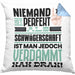 Schwägerschaft Geschenk Kissen mit Füllung 40x40 Lustige Geschenkidee für Schwägerschaft Geburtstag Niemand Ist Perfekt Aber Als Schwägerschaft Ist Man Nah Dran (Grau) Blau Trendation