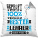 Lehrer Geschenk Lustiger Spruch für Lehrer Geschenkidee Bester Lehrer Der WeltKissen mit Füllung 40x40 (Grau) Grau Trendation