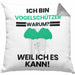 Vogelschützer Geschenk Kissen mit Füllung 40x40 Lustiger Spruch Ich Bin Vogelschützer Warum Weil Ich Es Kann Geschenkidee Bester Vogelschützer Geburtstag (Grau) Grau Trendation