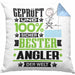 Angler Geschenk Lustiger Spruch für Angler Geschenkidee Bester Angler Der WeltKissen mit Füllung 40x40 (Grau) Blau Trendation