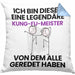 Kung-Fu-Meister Geschenk Kissen mit Füllung 40x40 Lustige Geschenkidee Geburtstag für Kung-Fu-Meister Ich Bin Dieser Legendäre Kung-Fu-Meister Von Dem Alle Geredet Haben (Grau) Blau Trendation