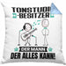 Tonstudio-Besitzer Kissen mit Füllung 40x40 Geschenk für Tonstudio-Besitzer Der Mann Der Alles Kann Geschenkidee zum Geburtstag (Grau) Blau Trendation