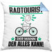 Radtourist Kissen mit Füllung 40x40 Geschenk für Radtourist Der Mann Der Alles Kann Geschenkidee zum Geburtstag (Grau) Blau Trendation