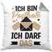 Postbote Geschenk Kissen mit Füllung 40x40 Spruch Ich Bin Postbote Ich Darf Das (Grau) Grau Trendation