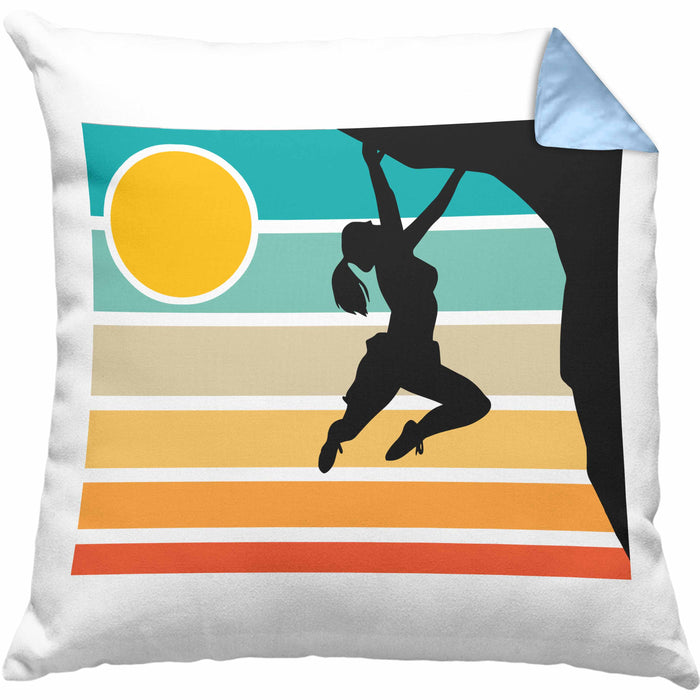 Vintage Kletter-Kissen mit Füllung 40x40 als Geschenk für Bouldersport-Fans (Grau) Blau Trendation