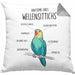 Lustige Wellensittich-Kissen mit Füllung 40x40 Geschenk für Wellensittich-Besitzer (Grau) Grau Trendation