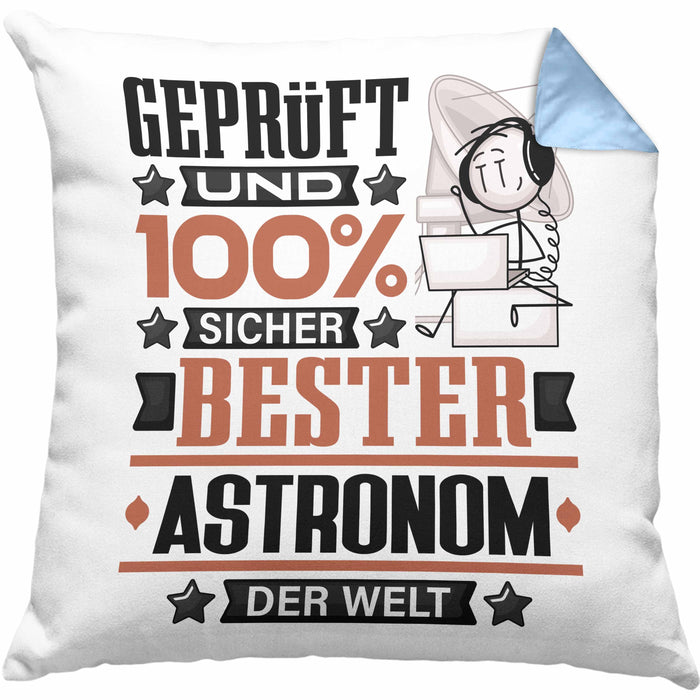Astronom Geschenk Lustiger Spruch für Astronom Geschenkidee Bester Astronom Der WeltKissen mit Füllung 40x40 (Grau) Blau Trendation