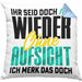Lustiger Spruch Kissen mit Füllung 40x40 Geschenk Ihr Seid Doch Wieder Ohne Aufsicht Ich Merk Das Doch (Grau) Blau Trendation