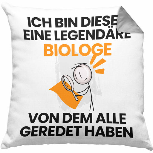Biologe Geschenk Kissen mit Füllung 40x40 Lustige Geschenkidee Geburtstag für Biologe Ich Bin Dieser Legendäre Biologe Von Dem Alle Geredet Haben (Grau) Grau Trendation