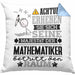 Mathematiker Geschenk Kissen mit Füllung 40x40 Lustiger Spruch Erheben Sie Sich Der Mathematiker Betritt den Raum (Grau) Blau Trendation
