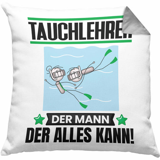 Tauchlehrer Kissen mit Füllung 40x40 Geschenk für Tauchlehrer Der Mann Der Alles Kann Geschenkidee zum Geburtstag (Grau) Grau Trendation
