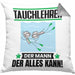 Tauchlehrer Kissen mit Füllung 40x40 Geschenk für Tauchlehrer Der Mann Der Alles Kann Geschenkidee zum Geburtstag (Grau) Grau Trendation